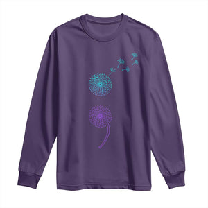 Semicolon Suicide Prevention Awareness Dandelion Graphic Long Sleeve Shirt TS11 Purple Print Your Wear
