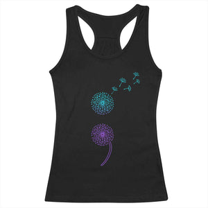 Semicolon Suicide Prevention Awareness Dandelion Graphic Racerback Tank Top TS11 Black Print Your Wear