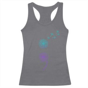 Semicolon Suicide Prevention Awareness Dandelion Graphic Racerback Tank Top TS11 Charcoal Print Your Wear