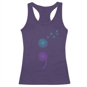 Semicolon Suicide Prevention Awareness Dandelion Graphic Racerback Tank Top TS11 Purple Print Your Wear