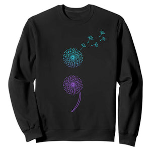 Semicolon Suicide Prevention Awareness Dandelion Graphic Sweatshirt TS11 Black Print Your Wear