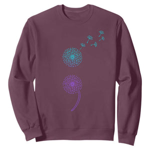 Semicolon Suicide Prevention Awareness Dandelion Graphic Sweatshirt TS11 Maroon Print Your Wear