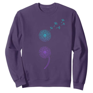 Semicolon Suicide Prevention Awareness Dandelion Graphic Sweatshirt TS11 Purple Print Your Wear