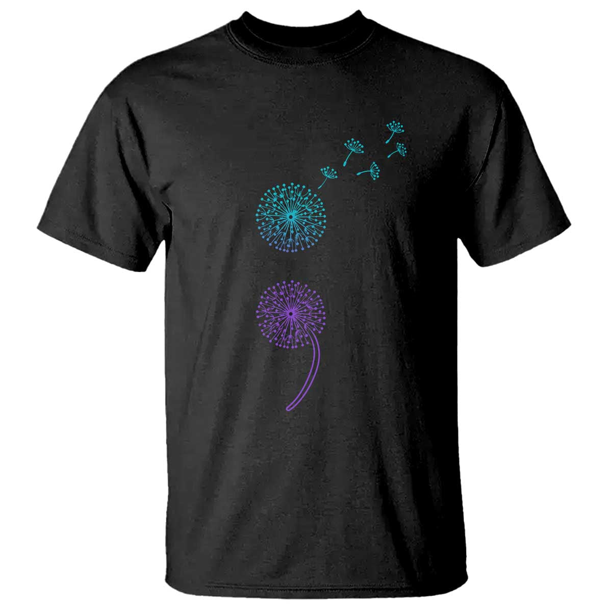 Semicolon Suicide Prevention Awareness Dandelion Graphic T Shirt TS11 Black Print Your Wear