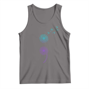 Semicolon Suicide Prevention Awareness Dandelion Graphic Tank Top TS11 Deep Heather Print Your Wear