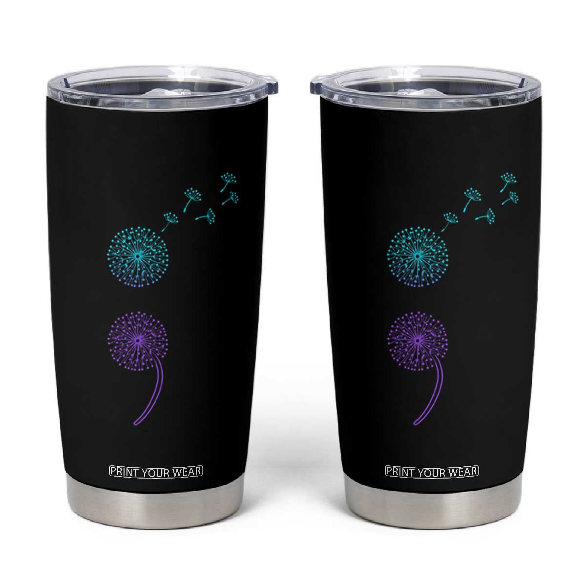 Semicolon Suicide Prevention Awareness Dandelion Graphic Tumbler Cup TS11 Black Print Your Wear