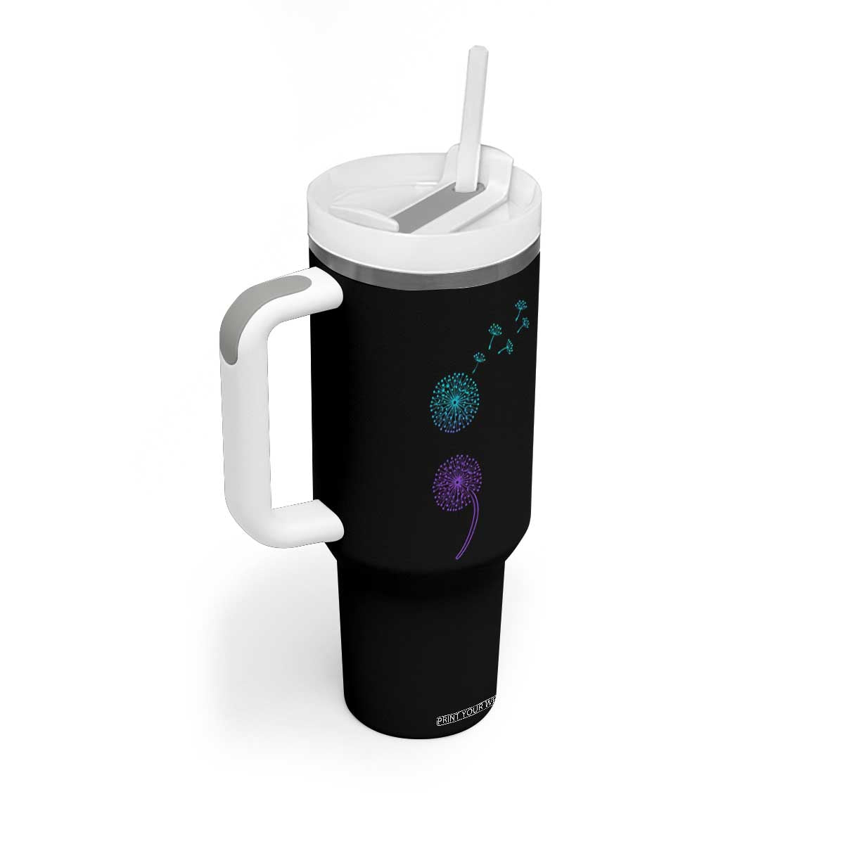 Semicolon Suicide Prevention Awareness Dandelion Graphic Tumbler With Handle TS11 Print Your Wear