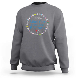 Harris Walz Supporter Sweatshirt Mind Your Own Damn Business American LGBT Flag Unity TS11 Charcoal Print Your Wear