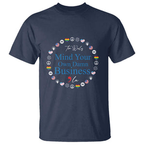 Harris Walz Supporter T Shirt Mind Your Own Damn Business American LGBT Flag Unity TS11 Navy Print Your Wear