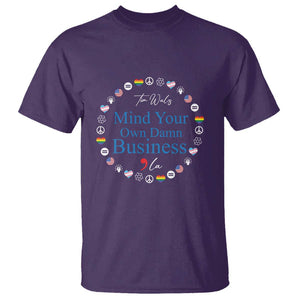 Harris Walz Supporter T Shirt Mind Your Own Damn Business American LGBT Flag Unity TS11 Purple Print Your Wear