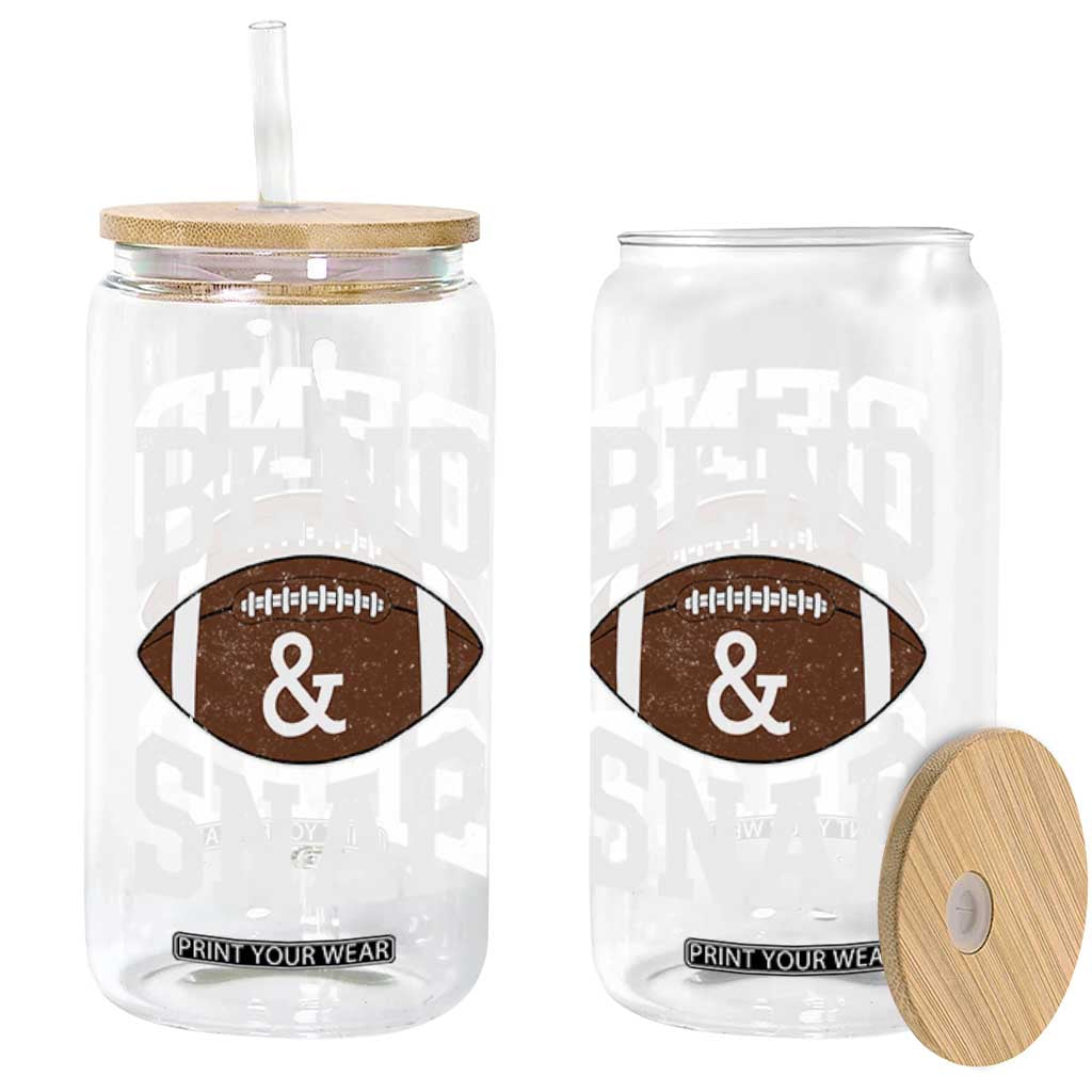 Funny Football Bend And Snap Glass Can Game Day Touchdown Season