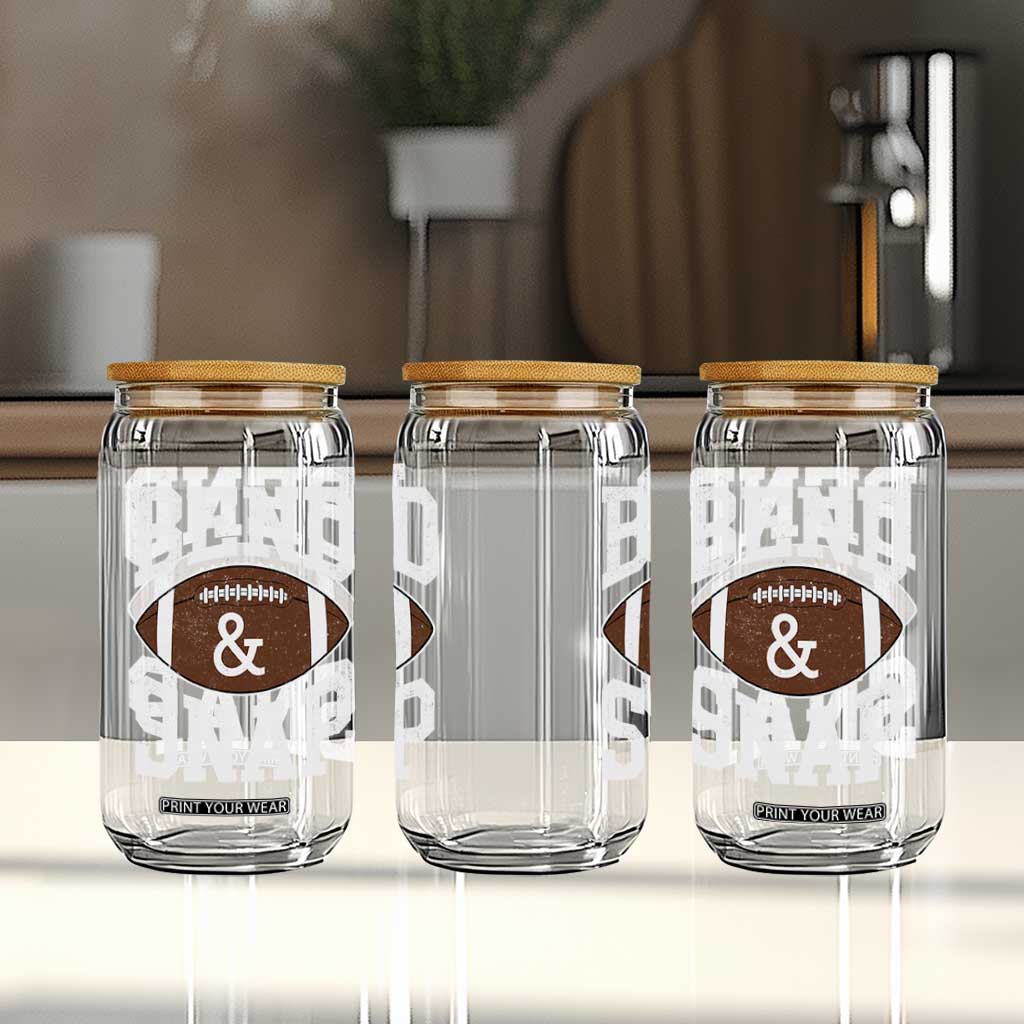 Funny Football Bend And Snap Glass Can Game Day Touchdown Season
