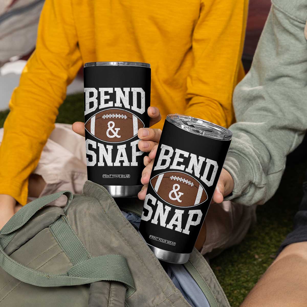 Funny Football Bend And Snap Tumbler Cup Game Day Touchdown Season