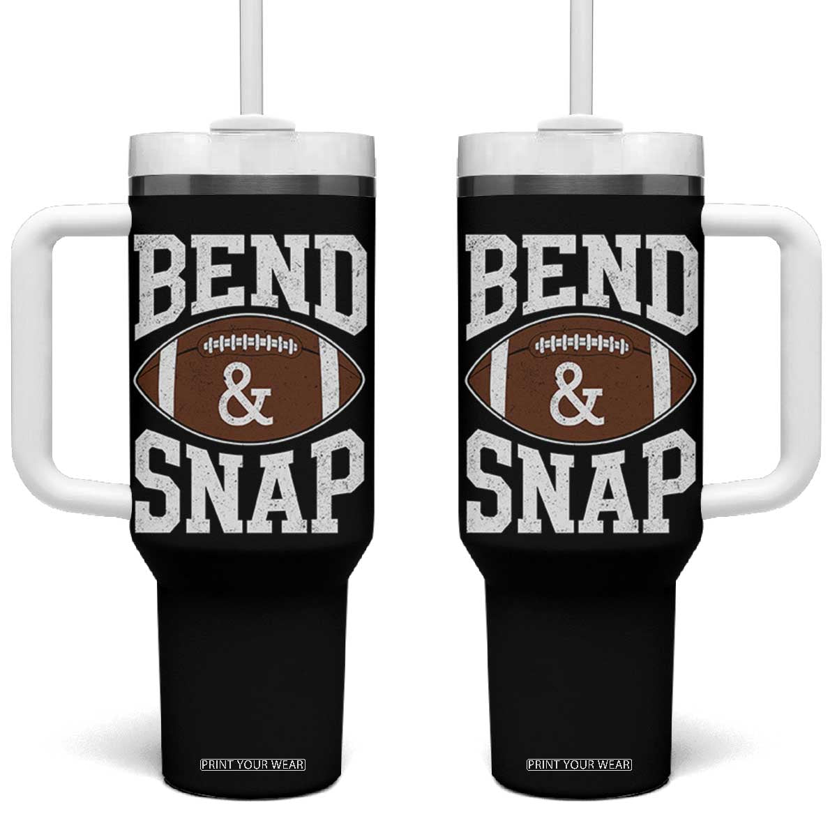 Funny Football Bend And Snap Tumbler With Handle Game Day Touchdown Season