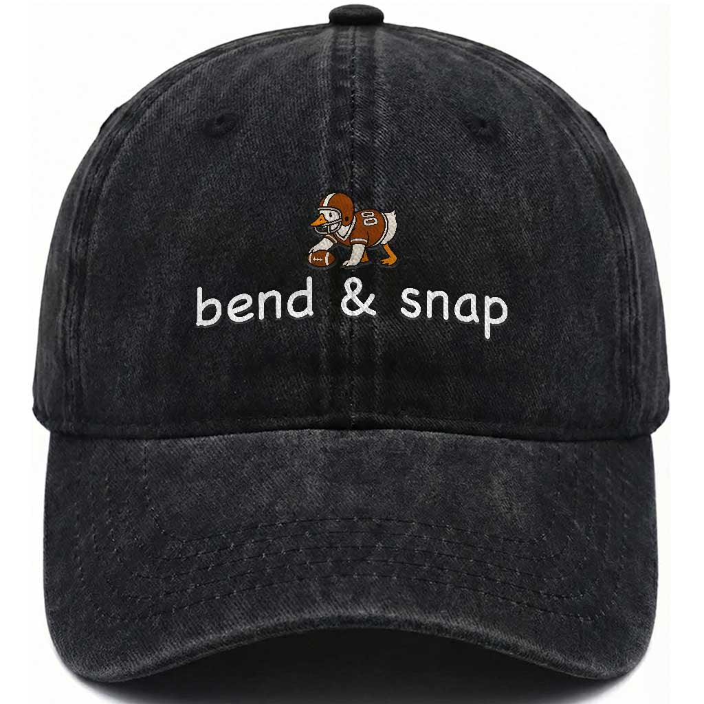 Funny American Football Goose Washed Cotton Baseball Cap Bend And Snap Touchdown Season