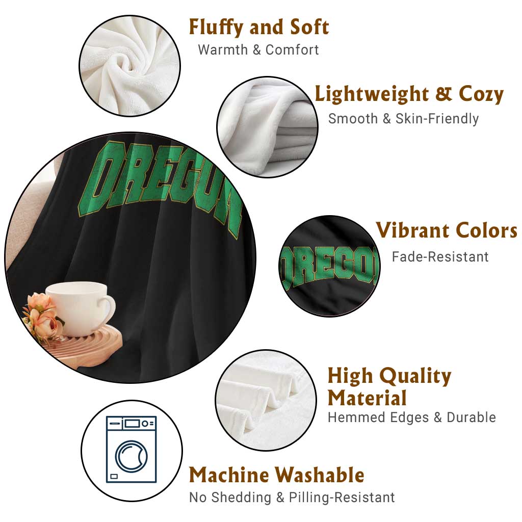 Oregon Sports Throwback Design Jersey Style Throw Blanket