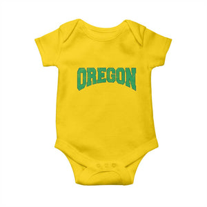 Oregon Sports Throwback Design Jersey Style Baby Onesie