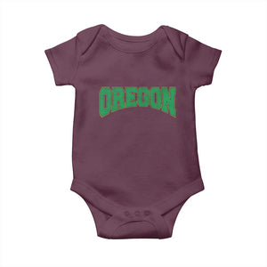 Oregon Sports Throwback Design Jersey Style Baby Onesie