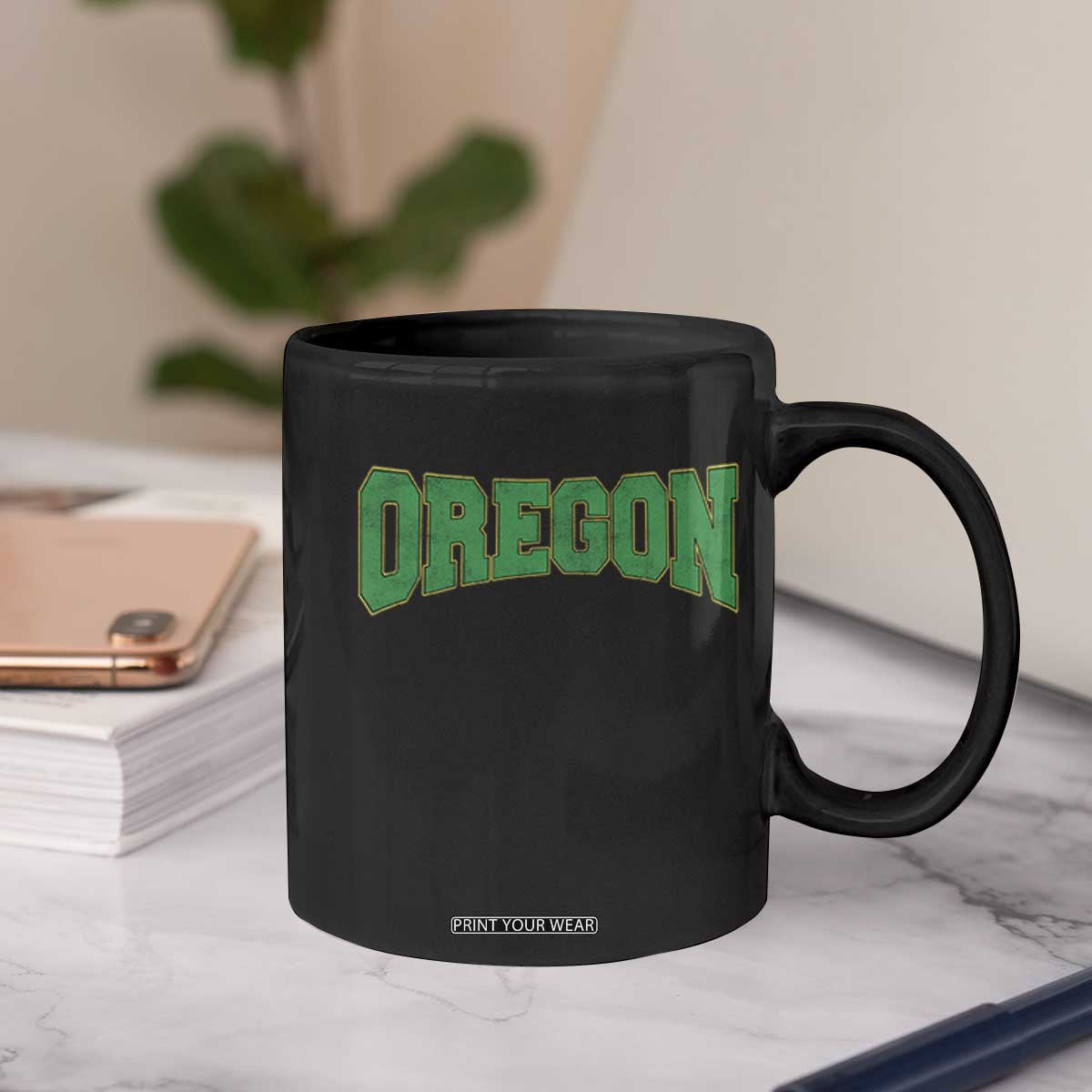 Oregon Sports Throwback Design Jersey Style Coffee Mug