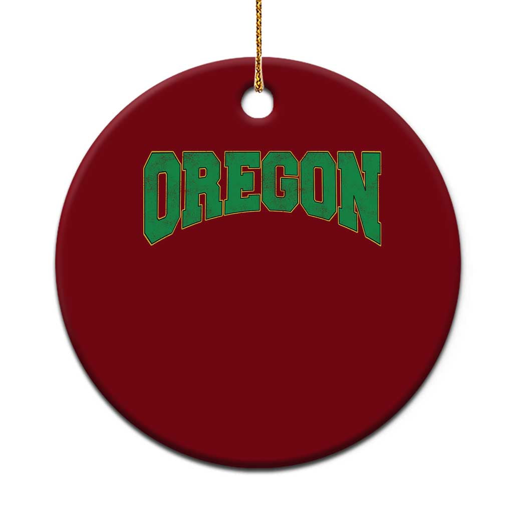 Oregon Sports Throwback Design Jersey Style Ceramic Ornament