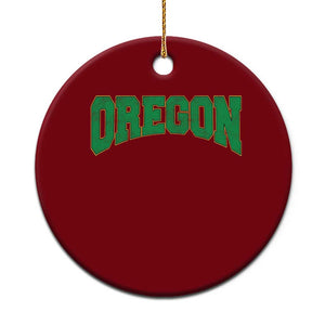 Oregon Sports Throwback Design Jersey Style Ceramic Ornament