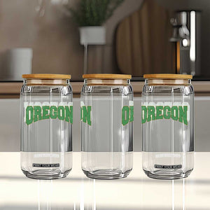 Oregon Sports Throwback Design Jersey Style Glass Can
