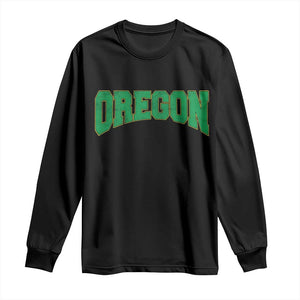 Oregon Sports Throwback Design Jersey Style Long Sleeve Shirt