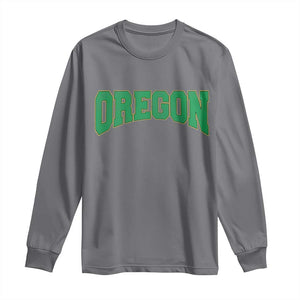 Oregon Sports Throwback Design Jersey Style Long Sleeve Shirt