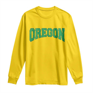Oregon Sports Throwback Design Jersey Style Long Sleeve Shirt
