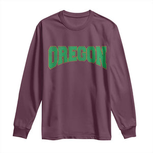 Oregon Sports Throwback Design Jersey Style Long Sleeve Shirt