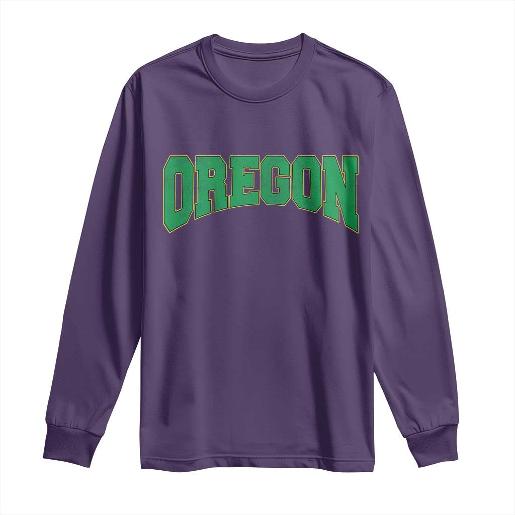 Oregon Sports Throwback Design Jersey Style Long Sleeve Shirt