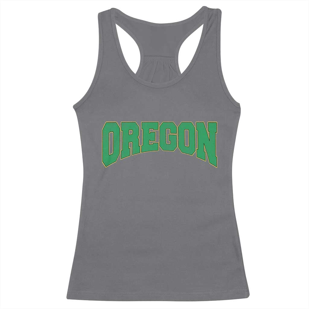Oregon Sports Throwback Design Jersey Style Racerback Tank Top