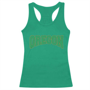 Oregon Sports Throwback Design Jersey Style Racerback Tank Top