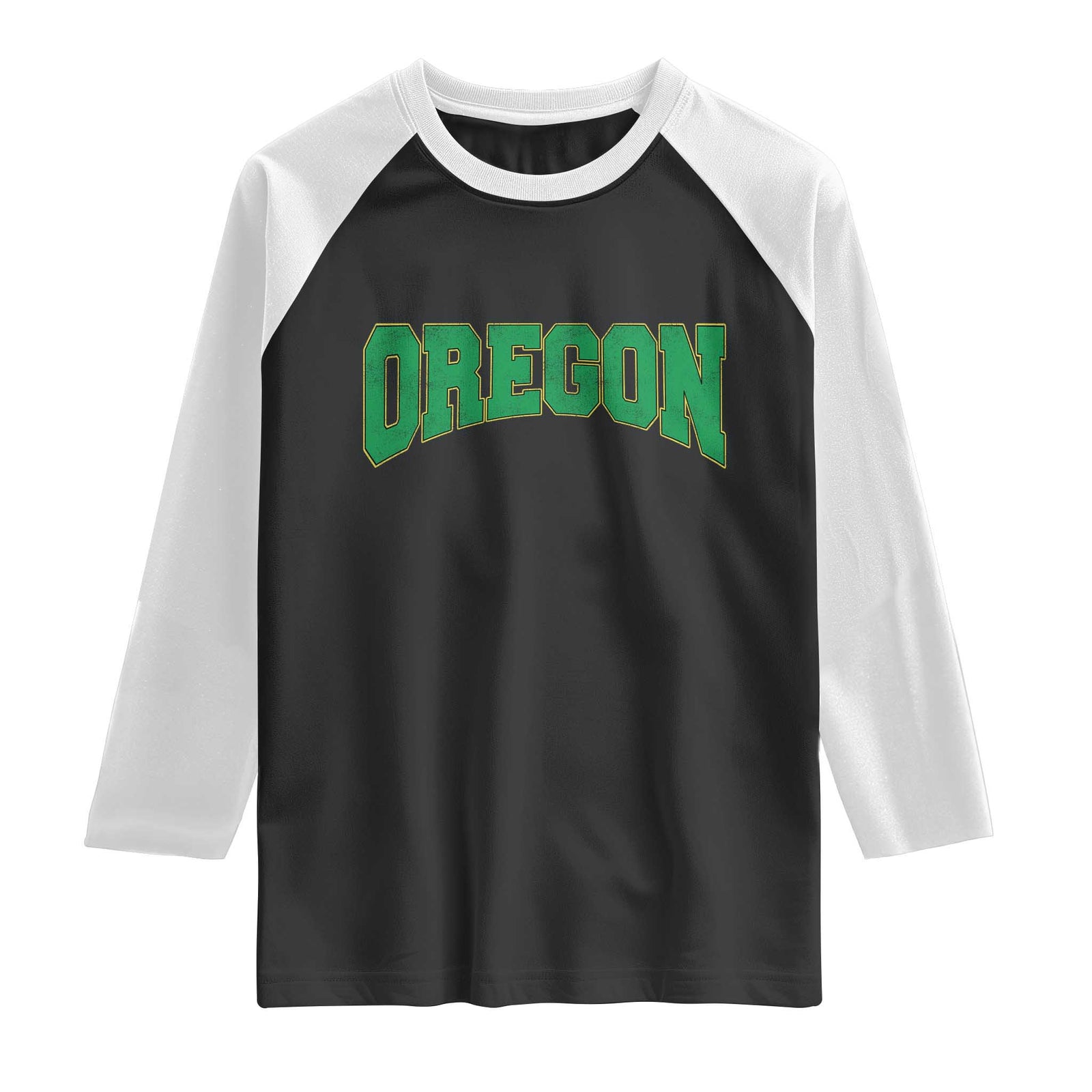 Oregon Sports Throwback Design Jersey Style Raglan Shirt