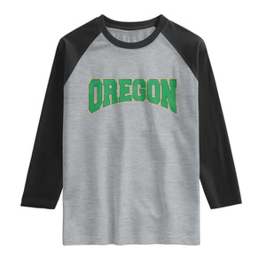 Oregon Sports Throwback Design Jersey Style Raglan Shirt