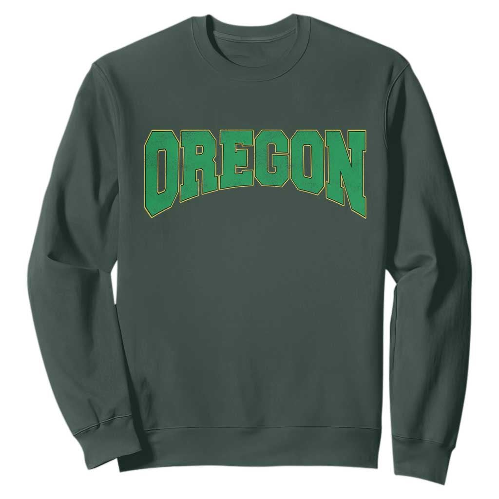 Oregon Sports Throwback Design Jersey Style Sweatshirt