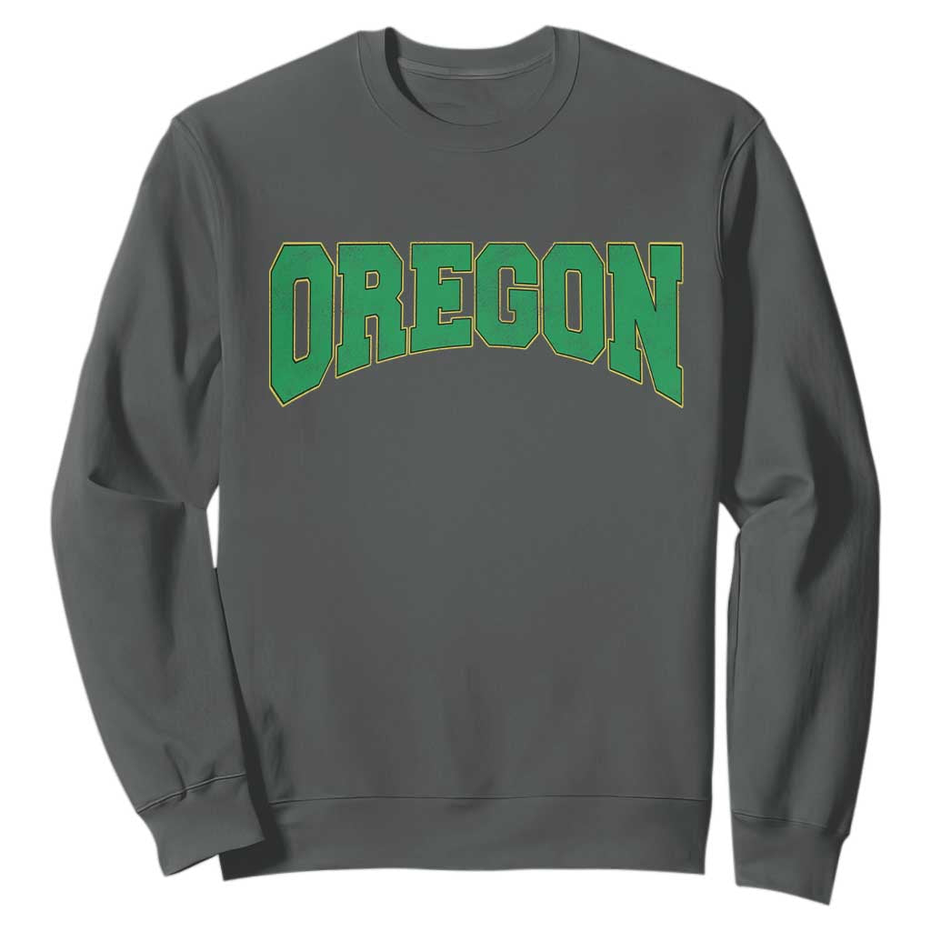 Oregon Sports Throwback Design Jersey Style Sweatshirt