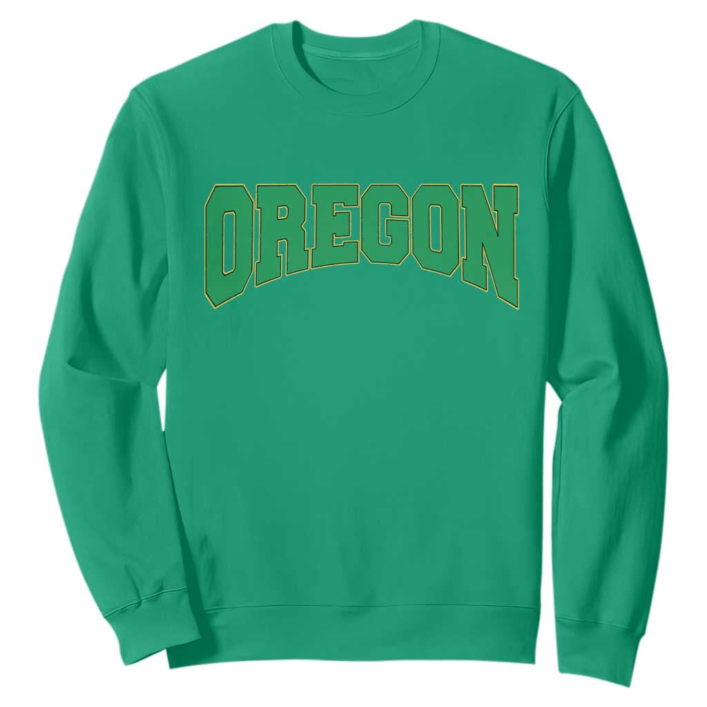 Oregon Sports Throwback Design Jersey Style Sweatshirt