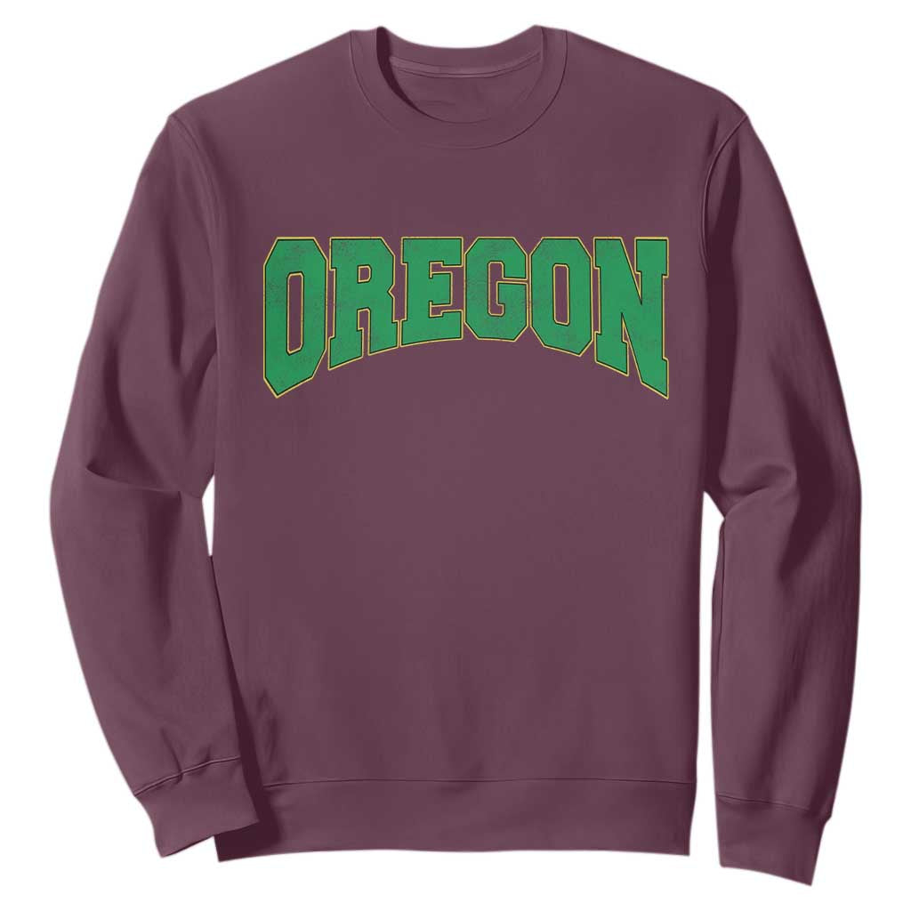 Oregon Sports Throwback Design Jersey Style Sweatshirt