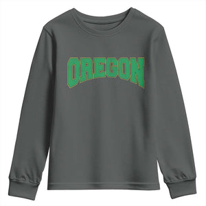Oregon Sports Throwback Design Jersey Style Youth Sweatshirt