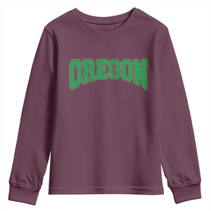 Oregon Sports Throwback Design Jersey Style Youth Sweatshirt