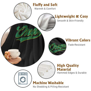 Oregon Vintage Varsity Script Classic Sports Jersey Style Throw Blanket