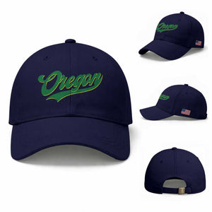 Oregon Vintage Varsity Script Classic Sports Jersey Style Baseball Cap