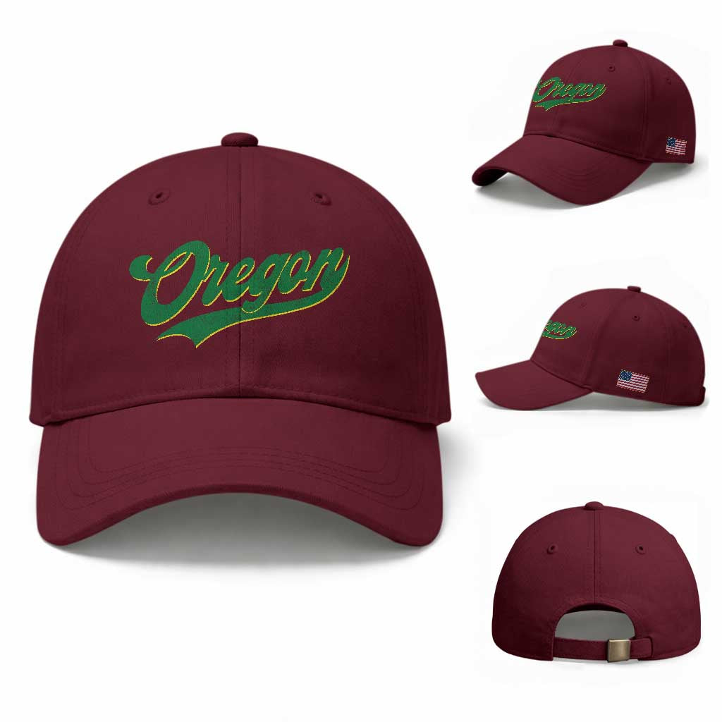 Oregon Vintage Varsity Script Classic Sports Jersey Style Baseball Cap