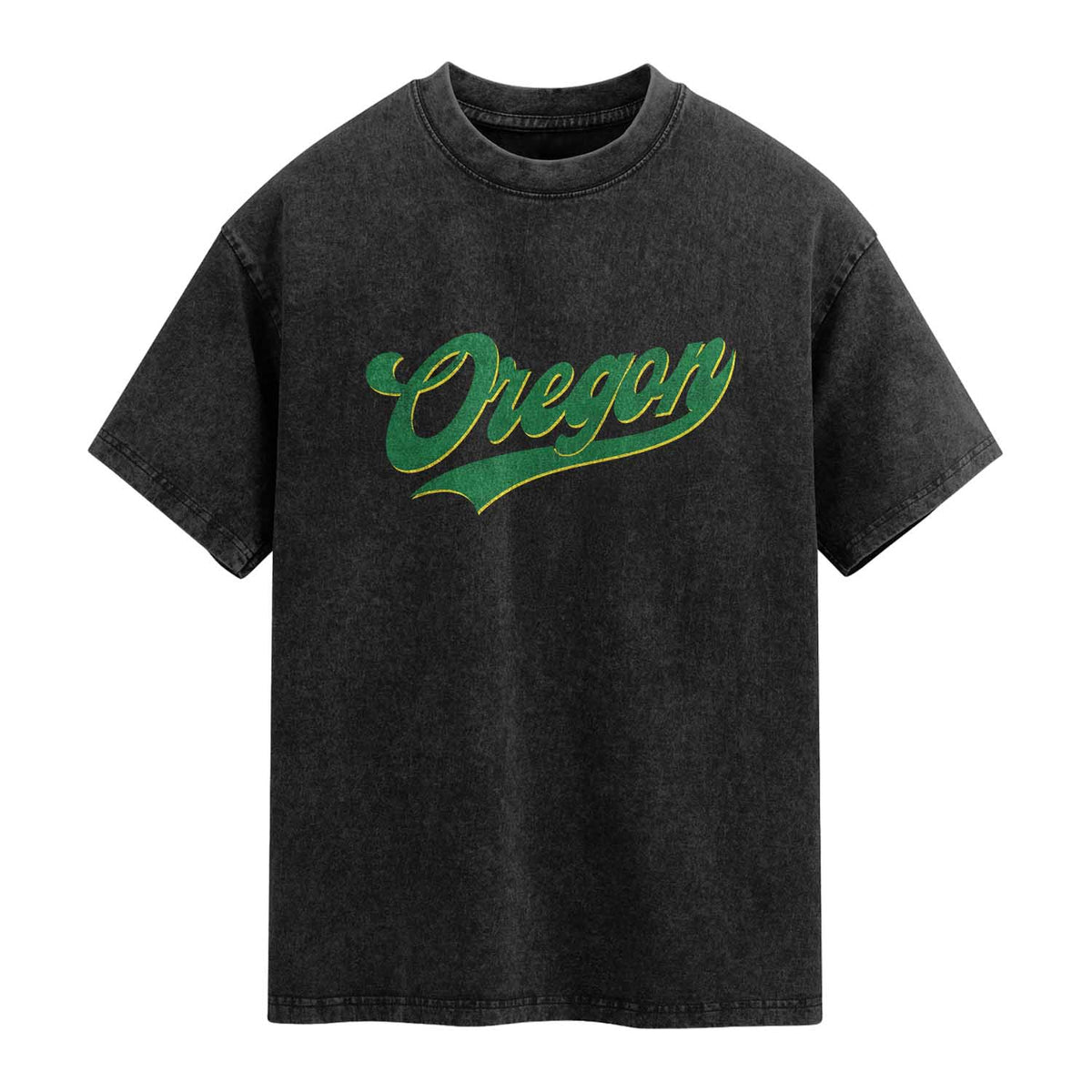 Oregon Vintage Varsity Script Classic Sports Jersey Style Washed Cotton T-Shirt