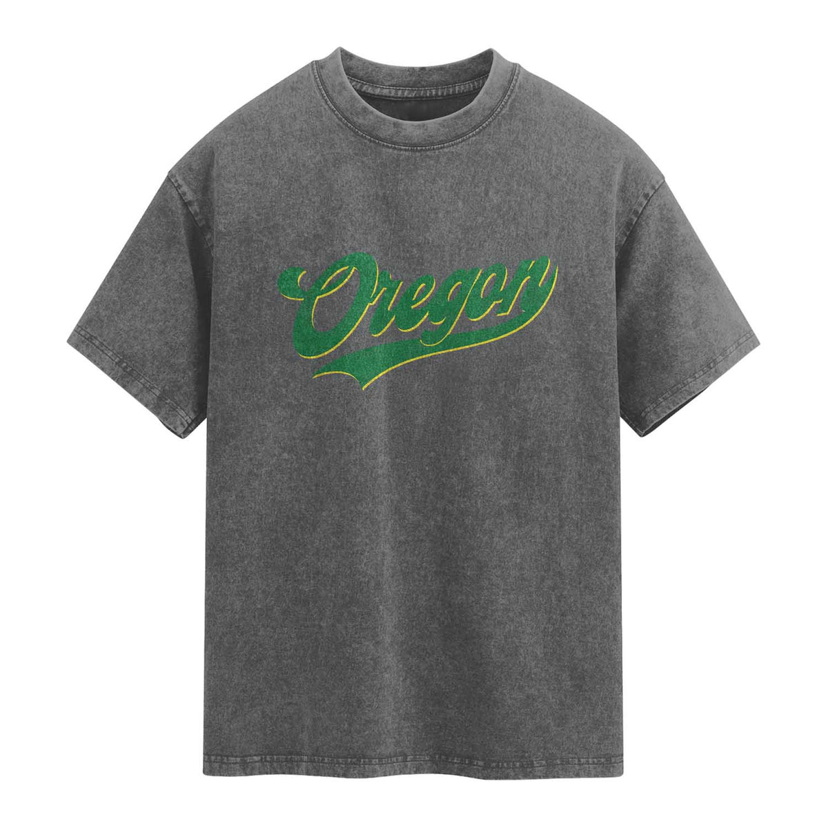 Oregon Vintage Varsity Script Classic Sports Jersey Style Washed Cotton T-Shirt