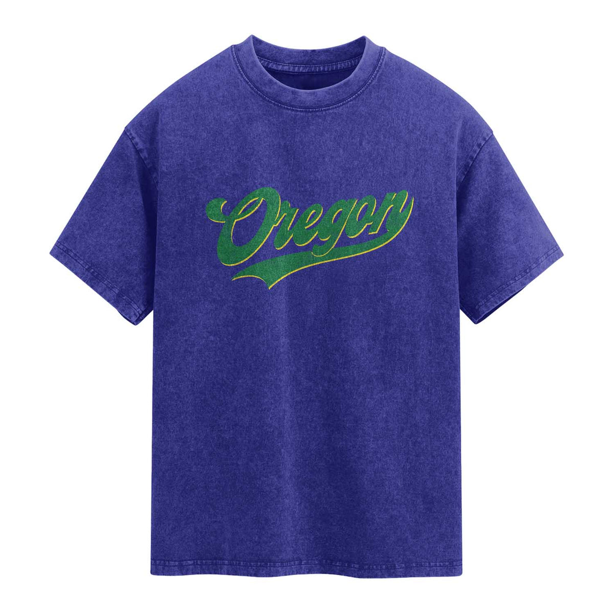 Oregon Vintage Varsity Script Classic Sports Jersey Style Washed Cotton T-Shirt