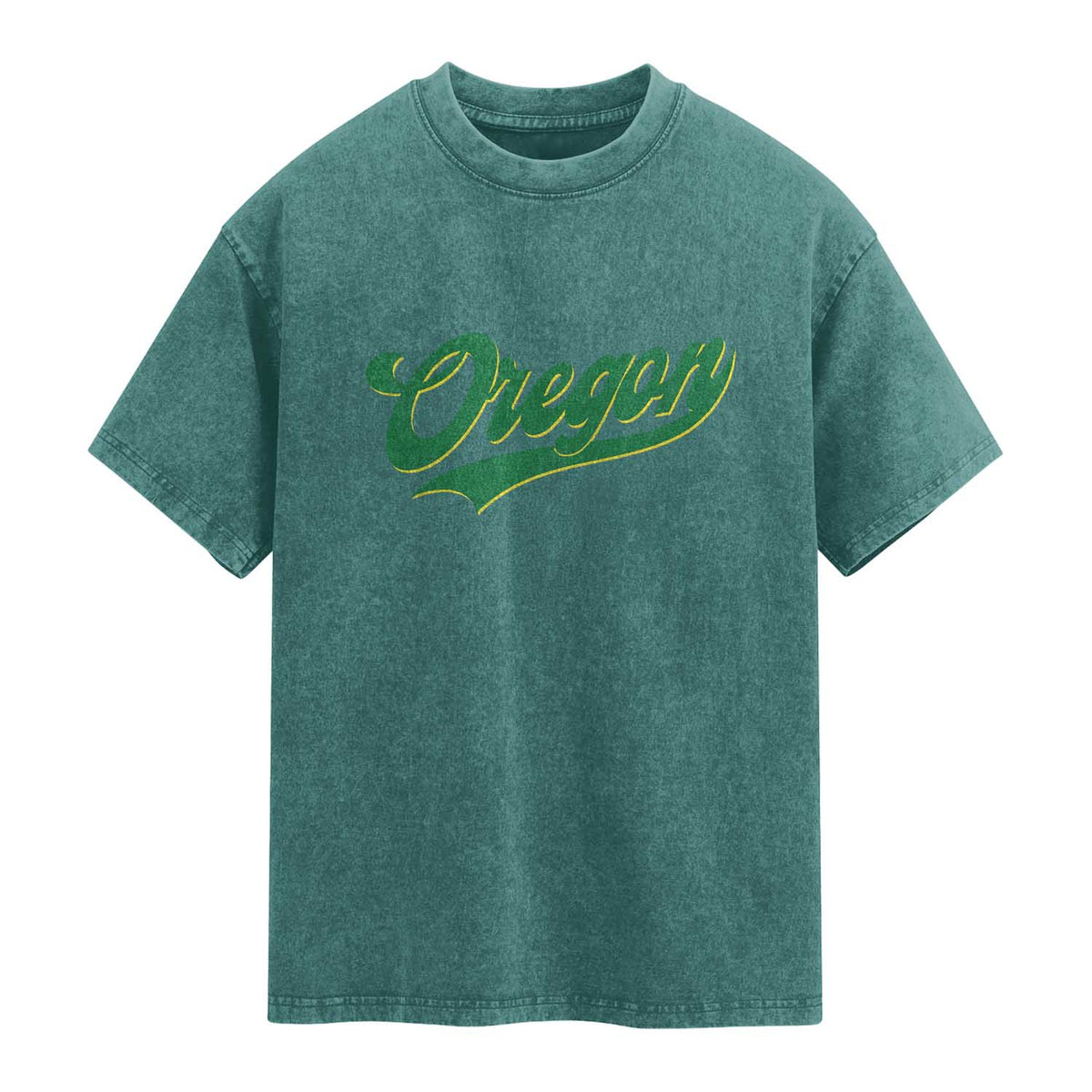 Oregon Vintage Varsity Script Classic Sports Jersey Style Washed Cotton T-Shirt