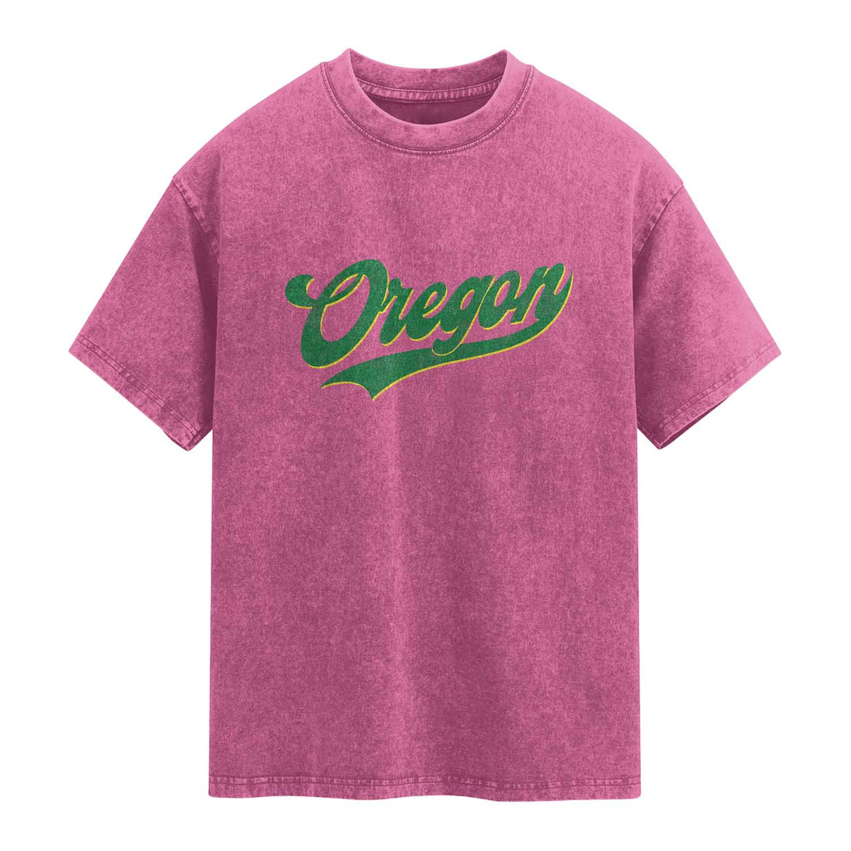 Oregon Vintage Varsity Script Classic Sports Jersey Style Washed Cotton T-Shirt