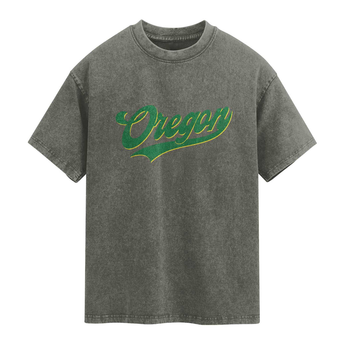 Oregon Vintage Varsity Script Classic Sports Jersey Style Washed Cotton T-Shirt